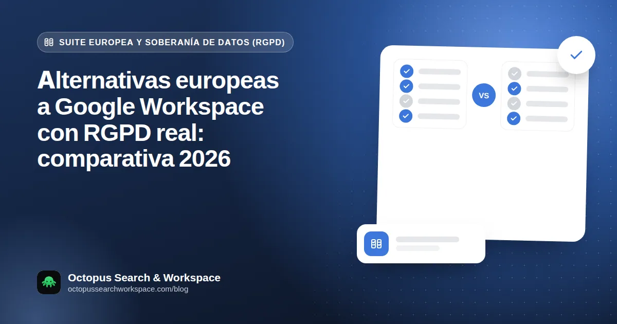 Alternativas europeas a Google Workspace con RGPD real: comparativa 2026