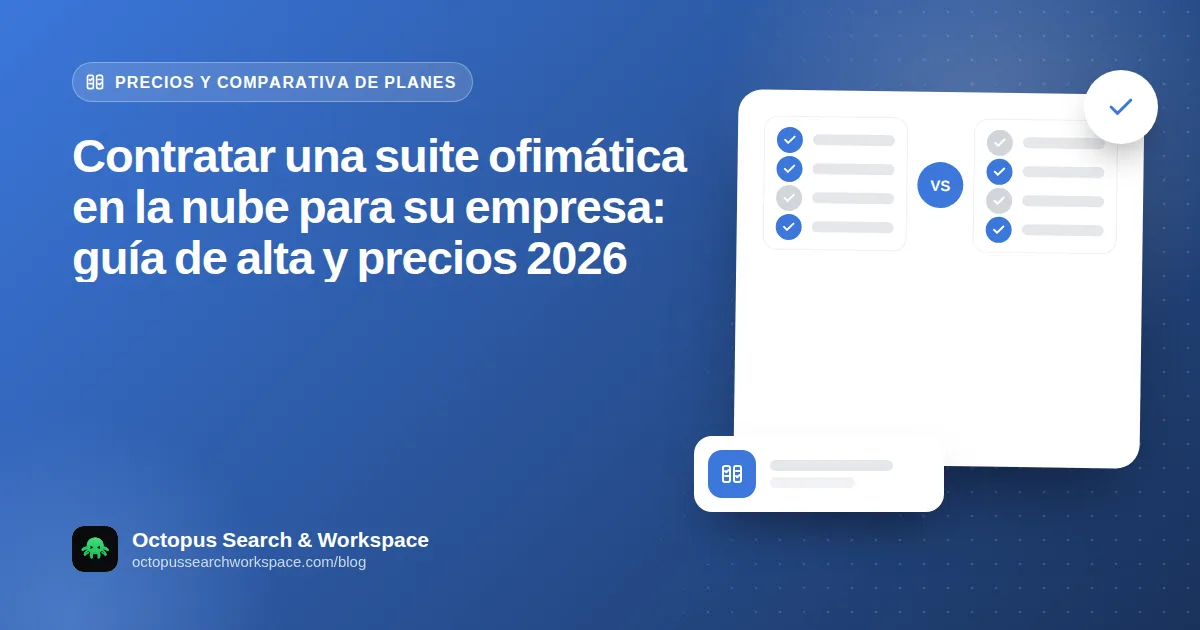 Contratar una suite ofimática en la nube para su empresa: guía de alta y precios 2026